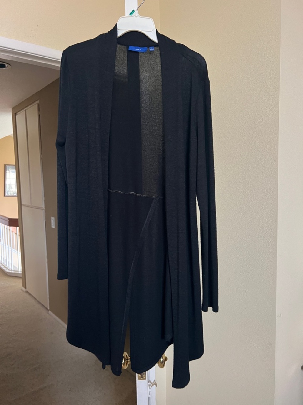 Apt. 9 Black Open-Front Cardigan with Blue Label